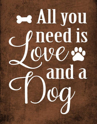 Dog Love Black Ornate Wood Framed Art Print with Double Matting by Robinson, Tamara