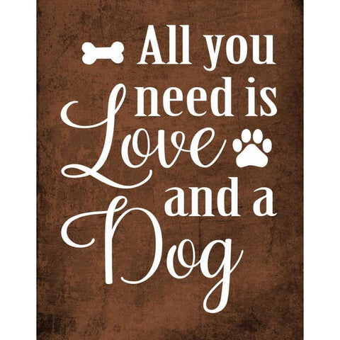 Dog Love Black Modern Wood Framed Art Print by Robinson, Tamara