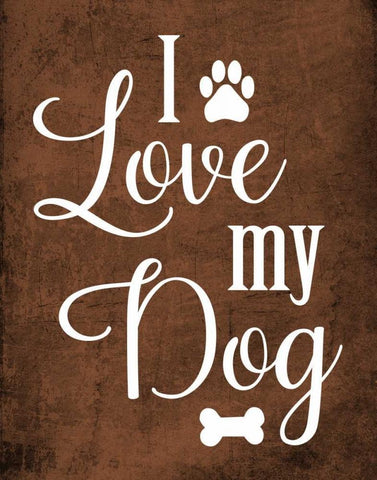 Dog Love II Black Ornate Wood Framed Art Print with Double Matting by Robinson, Tamara