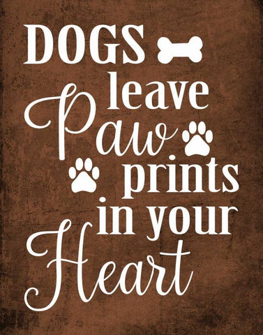 Dog Paw Prints Black Ornate Wood Framed Art Print with Double Matting by Robinson, Tamara