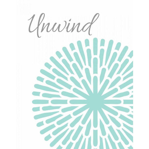 Unwind Aqua Grey Burst White Modern Wood Framed Art Print by Robinson, Tamara