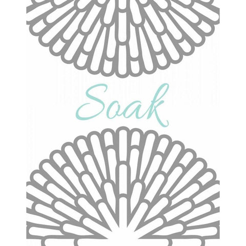 Soak Aqua Grey Burst White Modern Wood Framed Art Print by Robinson, Tamara