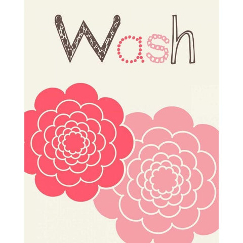 Flower Wash White Modern Wood Framed Art Print by Robinson, Tamara