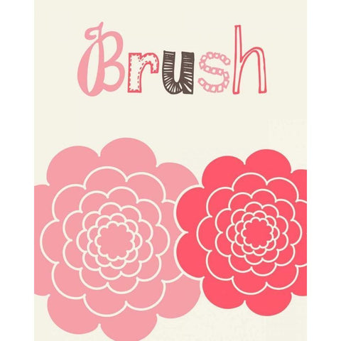 Flower Brush Black Modern Wood Framed Art Print with Double Matting by Robinson, Tamara