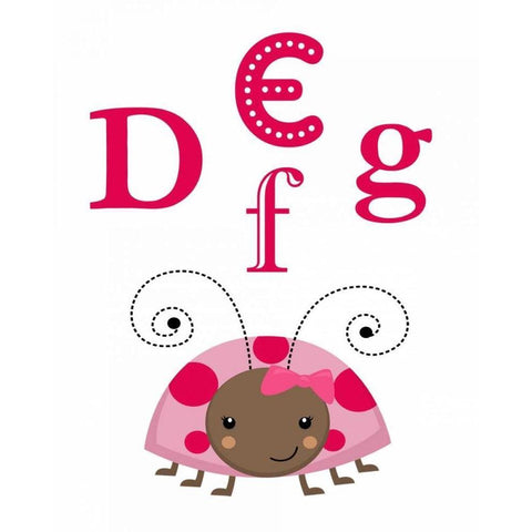 Ladybug DEFG Black Modern Wood Framed Art Print with Double Matting by Robinson, Tamara