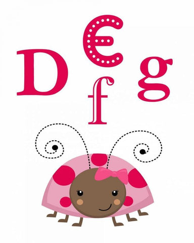 Ladybug DEFG Black Ornate Wood Framed Art Print with Double Matting by Robinson, Tamara