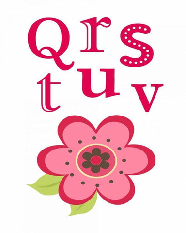 Ladybug QRSTUV White Modern Wood Framed Art Print with Double Matting by Robinson, Tamara