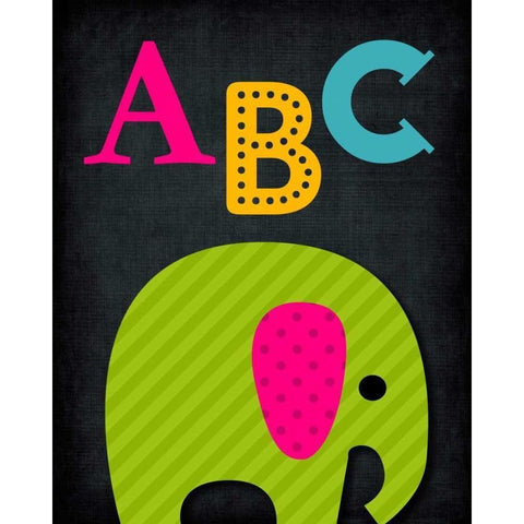 ABC Animal White Modern Wood Framed Art Print by Robinson, Tamara