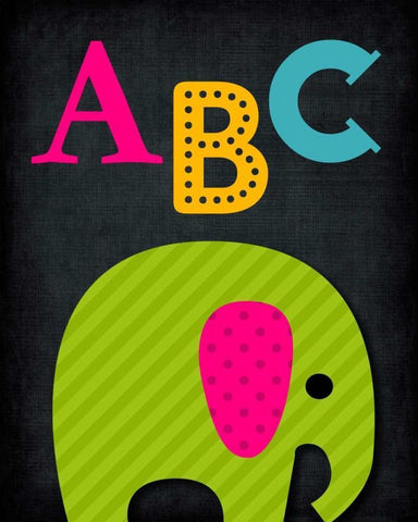 ABC Animal Black Ornate Wood Framed Art Print with Double Matting by Robinson, Tamara