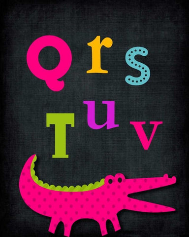 QRSTUV Animal White Modern Wood Framed Art Print with Double Matting by Robinson, Tamara