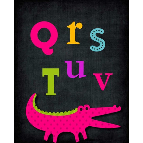 QRSTUV Animal White Modern Wood Framed Art Print by Robinson, Tamara