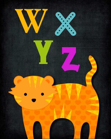 WXYZ Animal White Modern Wood Framed Art Print with Double Matting by Robinson, Tamara