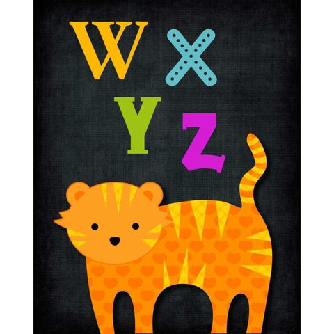 WXYZ Animal White Modern Wood Framed Art Print by Robinson, Tamara