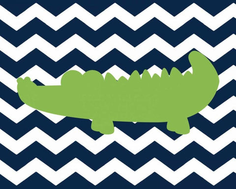 Chevron Alligator II White Modern Wood Framed Art Print with Double Matting by Robinson, Tamara