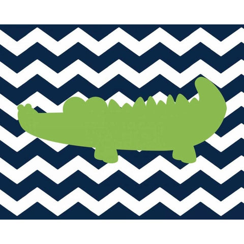 Chevron Alligator II White Modern Wood Framed Art Print by Robinson, Tamara