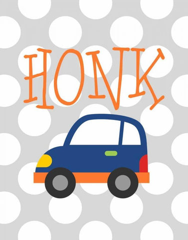 Car Honk White Modern Wood Framed Art Print with Double Matting by Robinson, Tamara