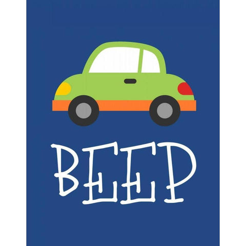 Car Beep White Modern Wood Framed Art Print by Robinson, Tamara