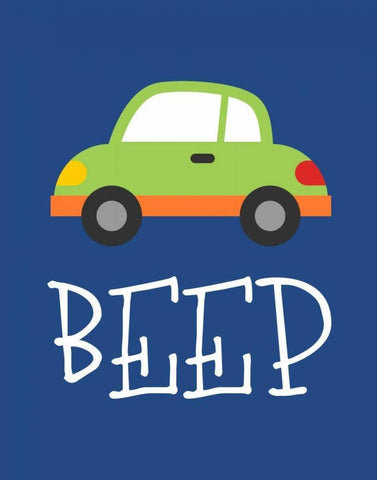 Car Beep White Modern Wood Framed Art Print with Double Matting by Robinson, Tamara