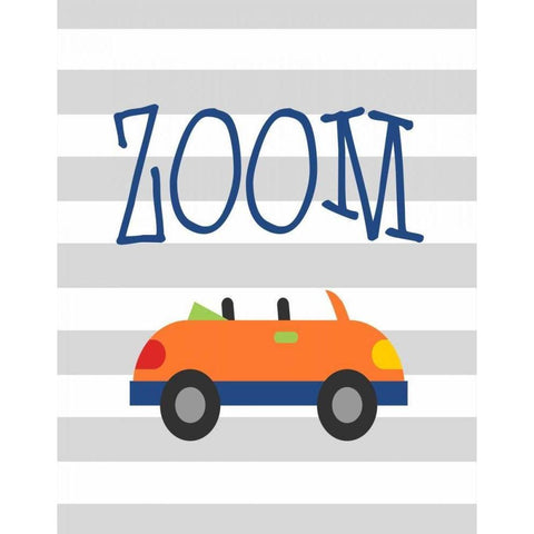 Car Zoom White Modern Wood Framed Art Print by Robinson, Tamara