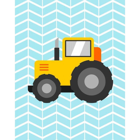 Construction Truck I White Modern Wood Framed Art Print by Robinson, Tamara