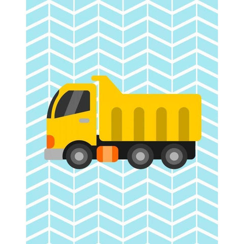 Construction Truck II White Modern Wood Framed Art Print by Robinson, Tamara