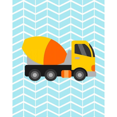 Construction Truck III Gold Ornate Wood Framed Art Print with Double Matting by Robinson, Tamara