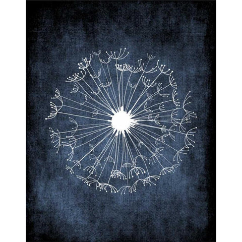 Dandelion on Blue  Black Modern Wood Framed Art Print by Robinson, Tamara