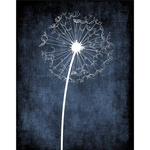 Dandelion on Blue III Black Modern Wood Framed Art Print with Double Matting by Robinson, Tamara