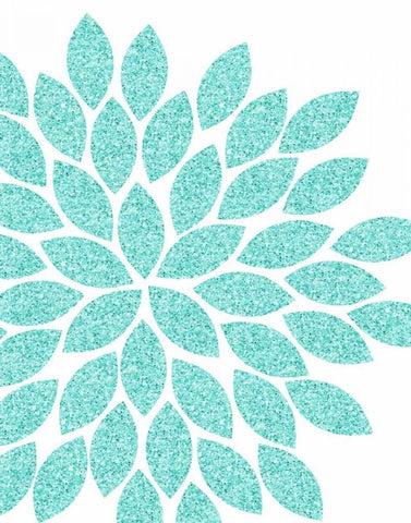 Silver Glitter Flower II White Modern Wood Framed Art Print with Double Matting by Robinson, Tamara