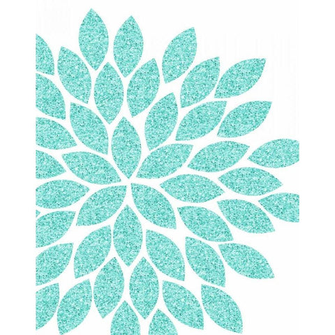 Silver Glitter Flower II White Modern Wood Framed Art Print by Robinson, Tamara