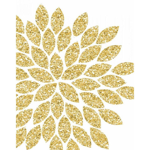 Gold Glitter Flower Gold Ornate Wood Framed Art Print with Double Matting by Robinson, Tamara