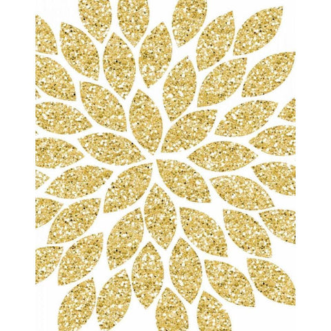 Gold Glitter Flower Gold Ornate Wood Framed Art Print with Double Matting by Robinson, Tamara