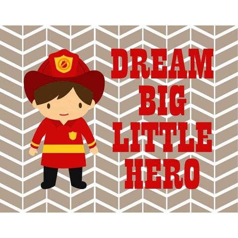 Dream Big Little Hero Black Modern Wood Framed Art Print with Double Matting by Robinson, Tamara