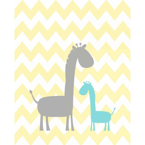 Chevron Giraffe White Modern Wood Framed Art Print by Robinson, Tamara