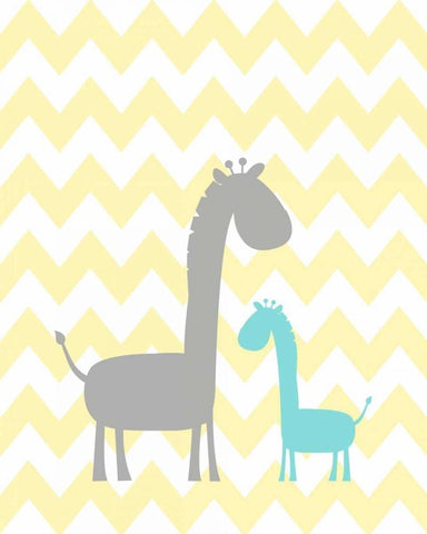 Chevron Giraffe Black Ornate Wood Framed Art Print with Double Matting by Robinson, Tamara