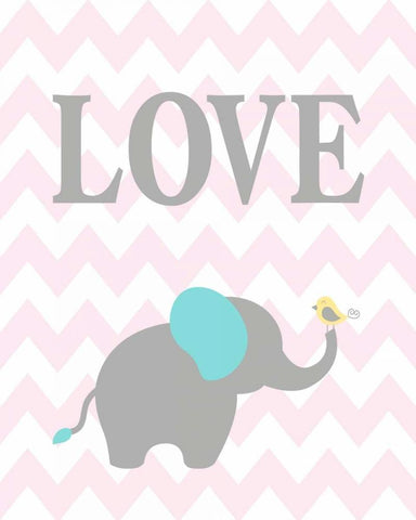 Chevron Elephant Black Ornate Wood Framed Art Print with Double Matting by Robinson, Tamara