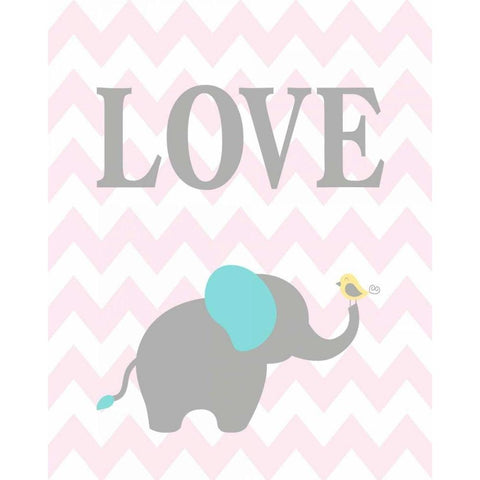 Chevron Elephant Gold Ornate Wood Framed Art Print with Double Matting by Robinson, Tamara