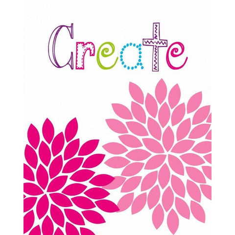 Create Flower White Modern Wood Framed Art Print by Robinson, Tamara