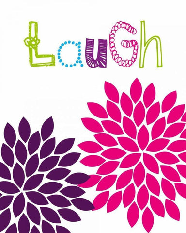 Laugh Flower White Modern Wood Framed Art Print with Double Matting by Robinson, Tamara