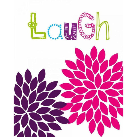 Laugh Flower Black Modern Wood Framed Art Print with Double Matting by Robinson, Tamara