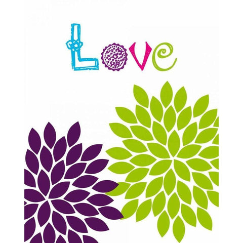 Love Flower White Modern Wood Framed Art Print by Robinson, Tamara