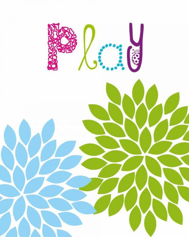 Play Flower White Modern Wood Framed Art Print with Double Matting by Robinson, Tamara