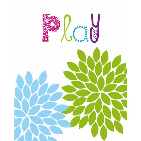 Play Flower Black Modern Wood Framed Art Print by Robinson, Tamara