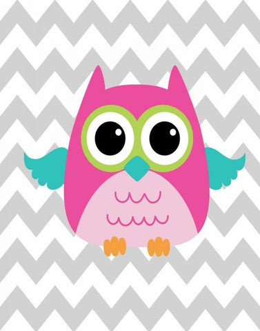 Owl Wash Brush Chevron II White Modern Wood Framed Art Print with Double Matting by Robinson, Tamara