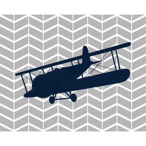 Plane I Black Modern Wood Framed Art Print with Double Matting by Robinson, Tamara