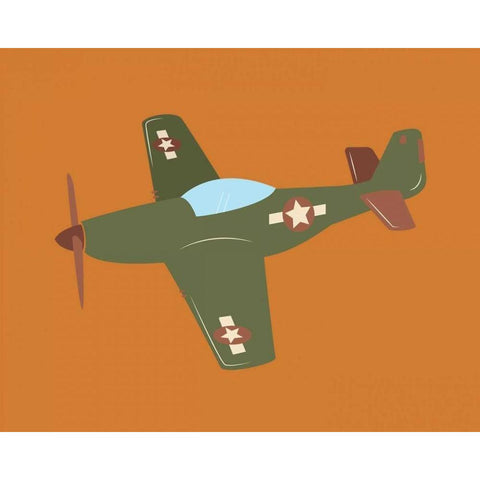 Plane V Black Modern Wood Framed Art Print with Double Matting by Robinson, Tamara