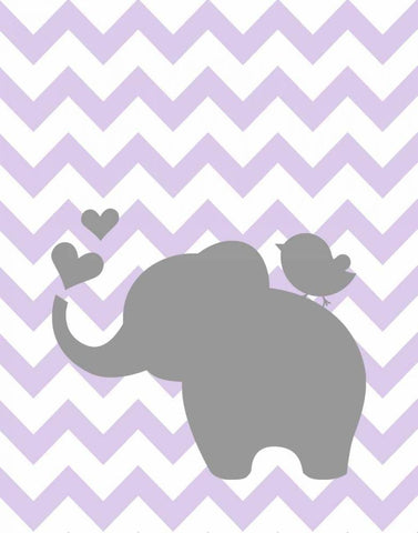 Elephant Bird Chevron Black Ornate Wood Framed Art Print with Double Matting by Robinson, Tamara