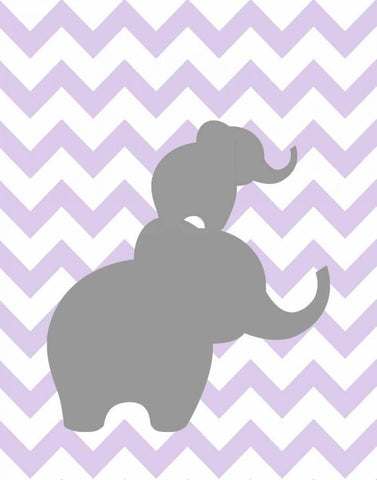 Elephant Chevron II Black Ornate Wood Framed Art Print with Double Matting by Robinson, Tamara