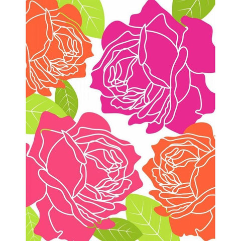 Roses I White Modern Wood Framed Art Print by Robinson, Tamara