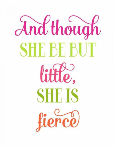 Fierce Quote Black Ornate Wood Framed Art Print with Double Matting by Robinson, Tamara